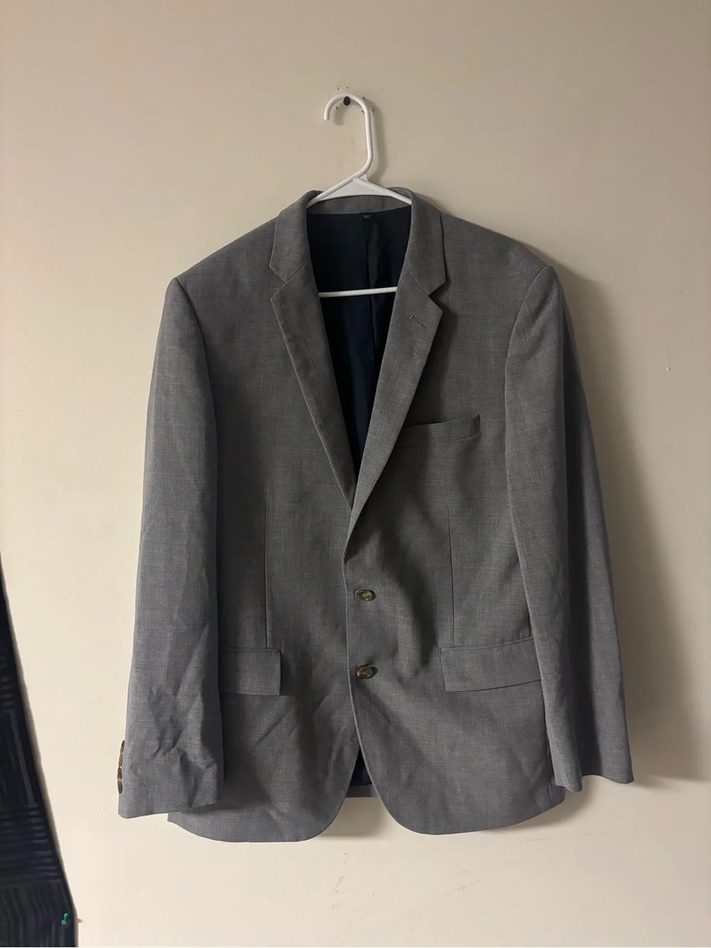 J.Crew 42R Gray 100% Wool Blazer Sport Coat Tailored Business Jacket